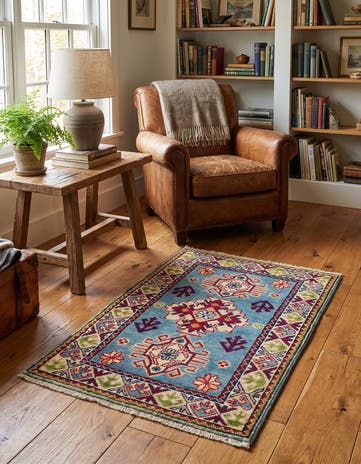 2' x 3' 1 Hand Knotted Kazak Rug