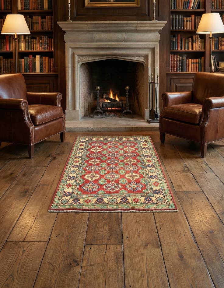 Detail image of 3' 3 x 5' Hand Knotted Kazak Rug