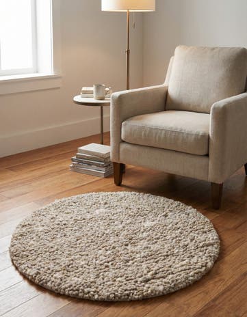 3' 1 x 3' 1 Hand Woven Haka Deluxe Shag Round Rug