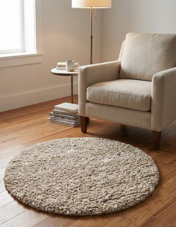 3' 1 x 3' 1 Hand Woven Haka Deluxe Shag Round Rug