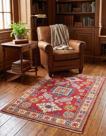 3' 3 x 4' 11 Hand Knotted Kazak Rug