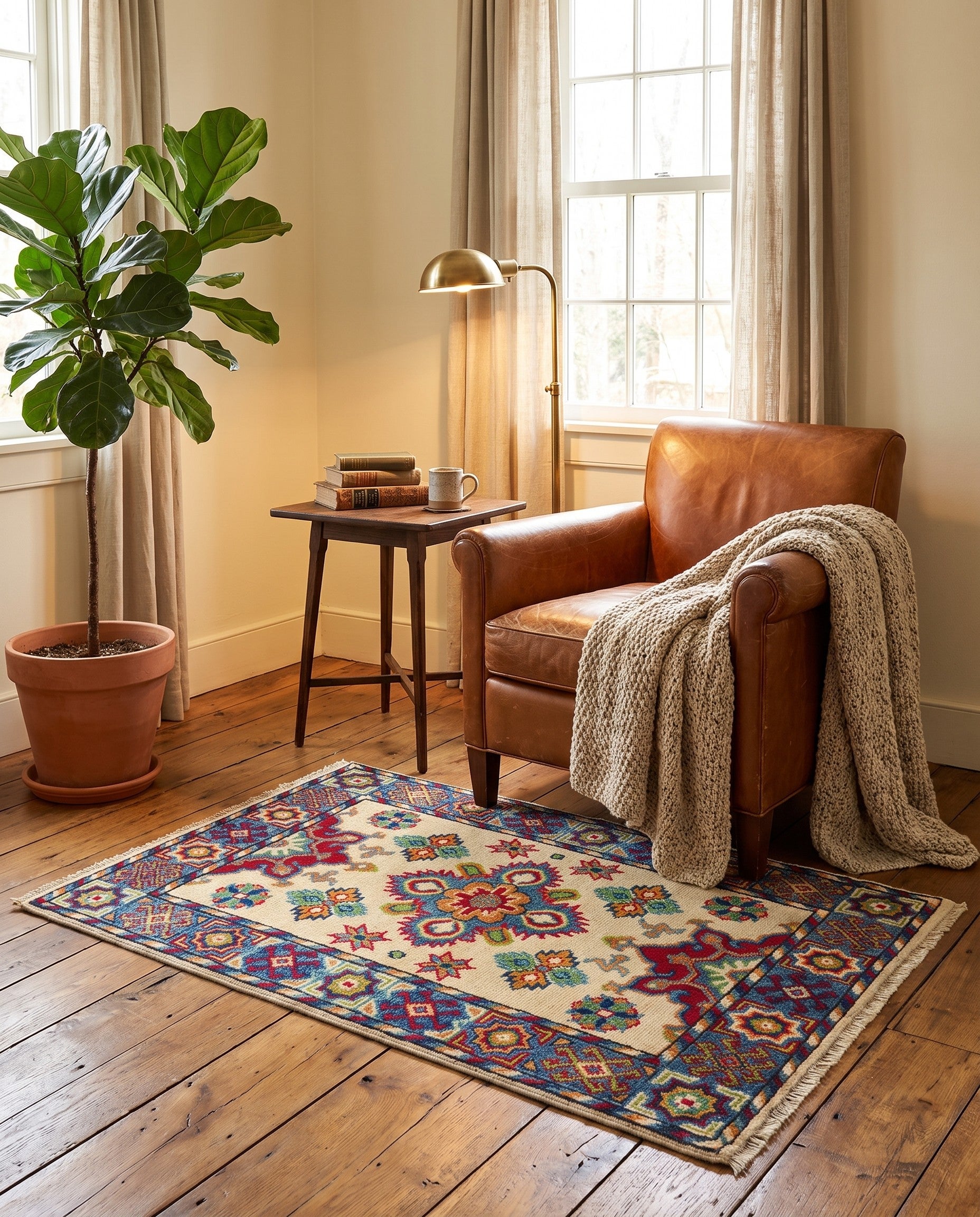 2' x 3' Hand Knotted Kazak Rug