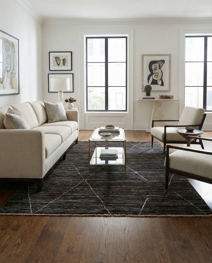 Detail image of 4' 9 x 6' 4 Hand Knotted Moroccan Wool Rug