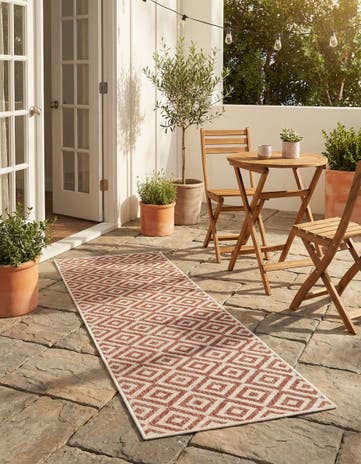 Rust Red Easy-Clean Jill Zarin Costa Rica Indoor / Outdoor Runner Rug