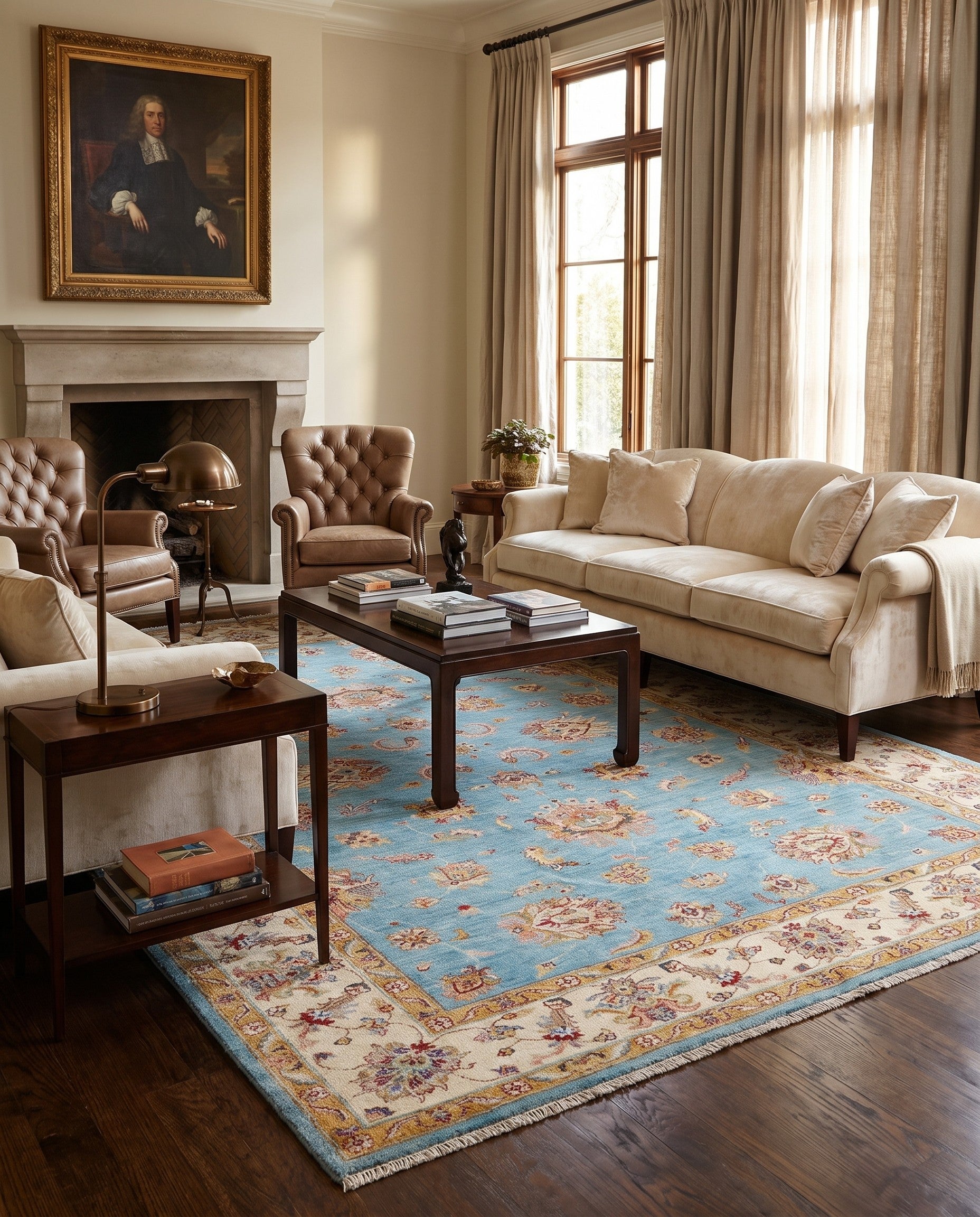 6' 9 x 10' Hand Knotted Ziegler Rug