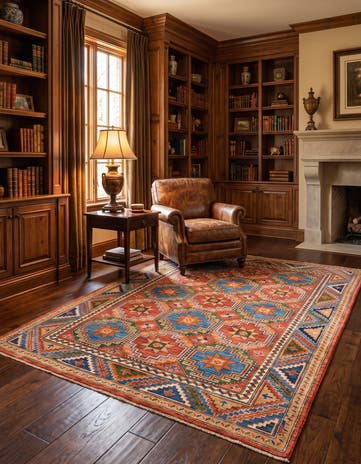 4' 10 x 6' 6 Hand Knotted Kazak Rug