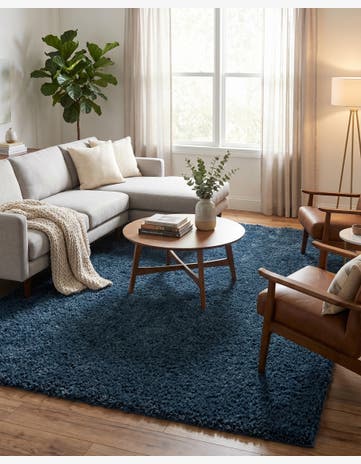 Marine Blue Zermatt Shag Rug