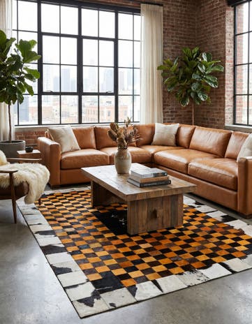 5' x 8' Cowhide Stocks Rug