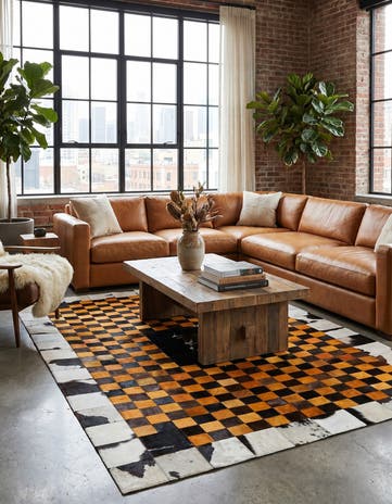 5' x 8' Cowhide Stocks Rug