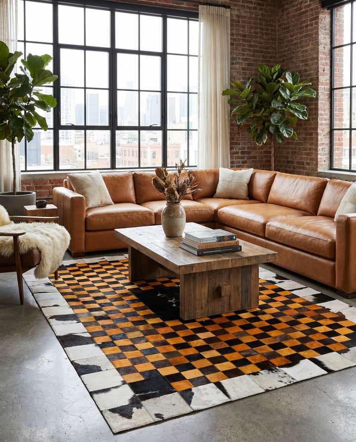 5' x 8' Cowhide Stocks Rug