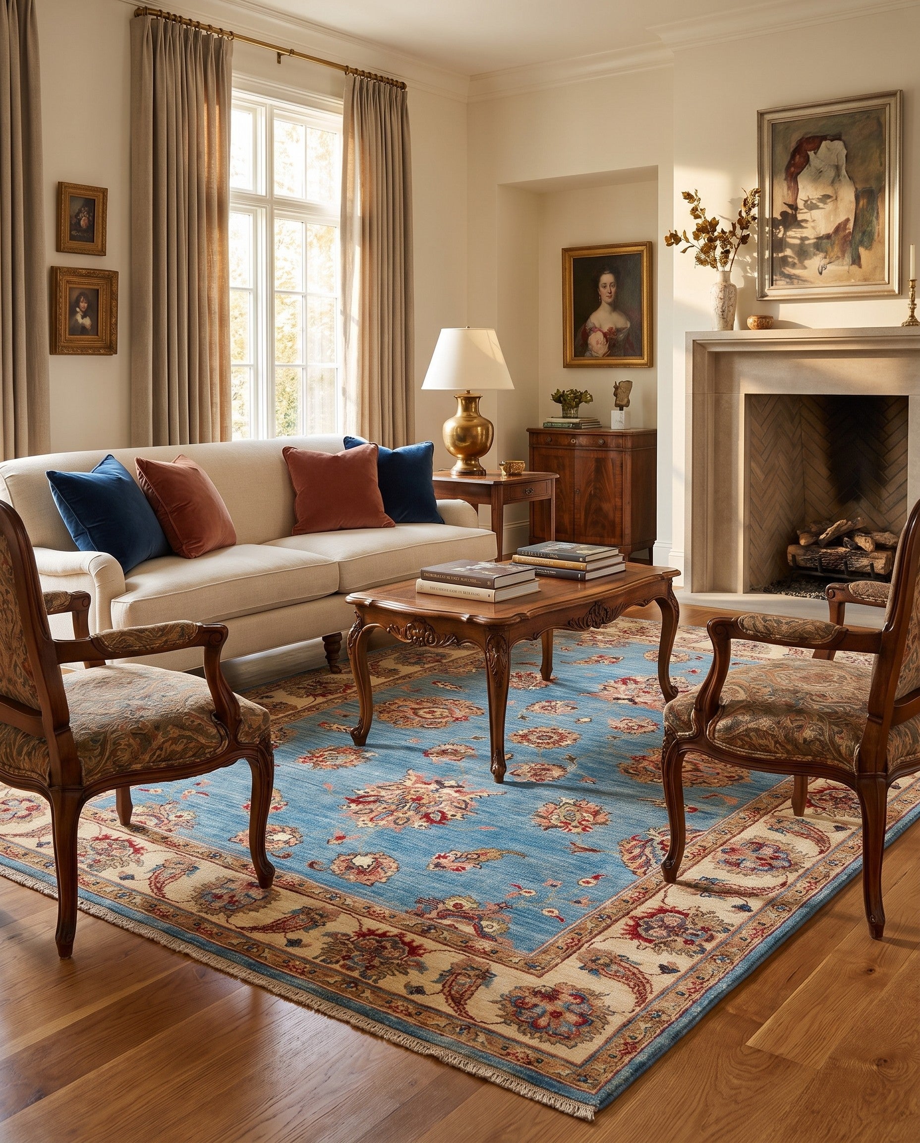 5' 1 x 7' Hand Knotted Ziegler Rug
