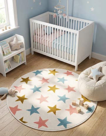 3' x 3' Whimsy Kids Round Rug