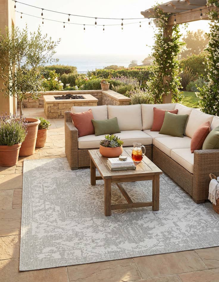 Detail image of 7' 10 x 10' Washable Jill Zarin Dubai Indoor / Outdoor Rug