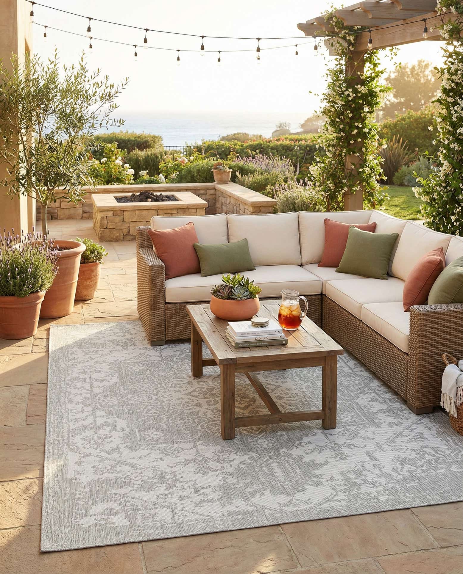 7' 10 x 10' Easy-Clean Jill Zarin Dubai Indoor / Outdoor Rug