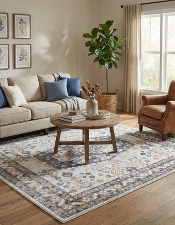 Cream Oxford Square Rug