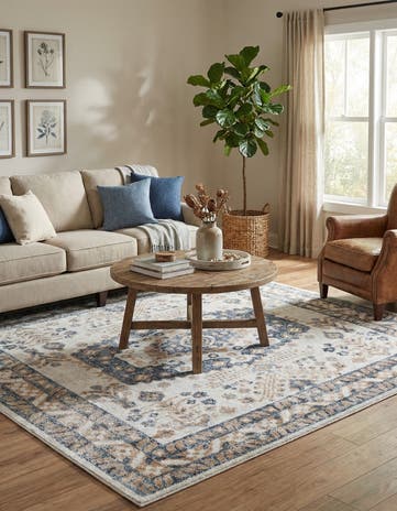 Cream Oxford Square Rug