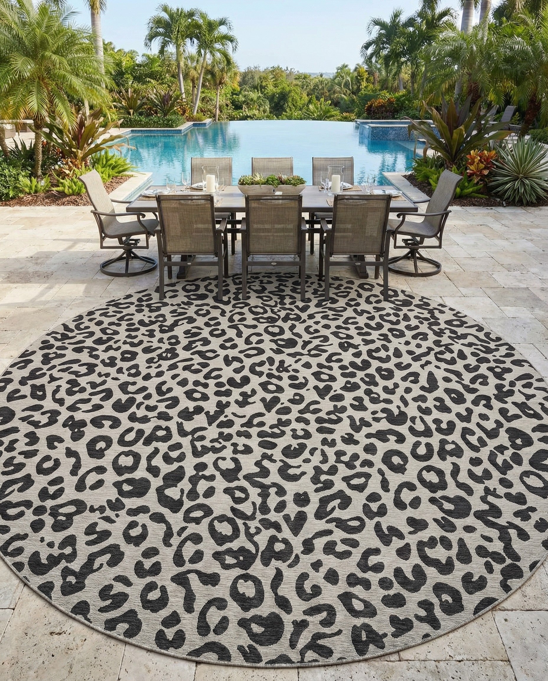 12' x 12'  Washable Safari Indoor / Outdoor Round Rug