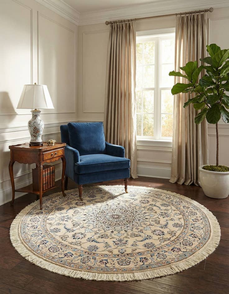 Detail image of 4' 11 x 4' 11 Nain Wool Round Rug