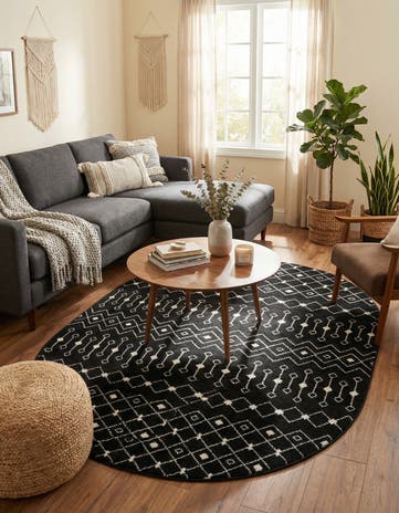 7' 10 x 10' Moroccan Trellis Oval Rug