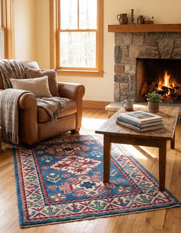 2' 7 x 4' 2 Hand Knotted Kazak Rug