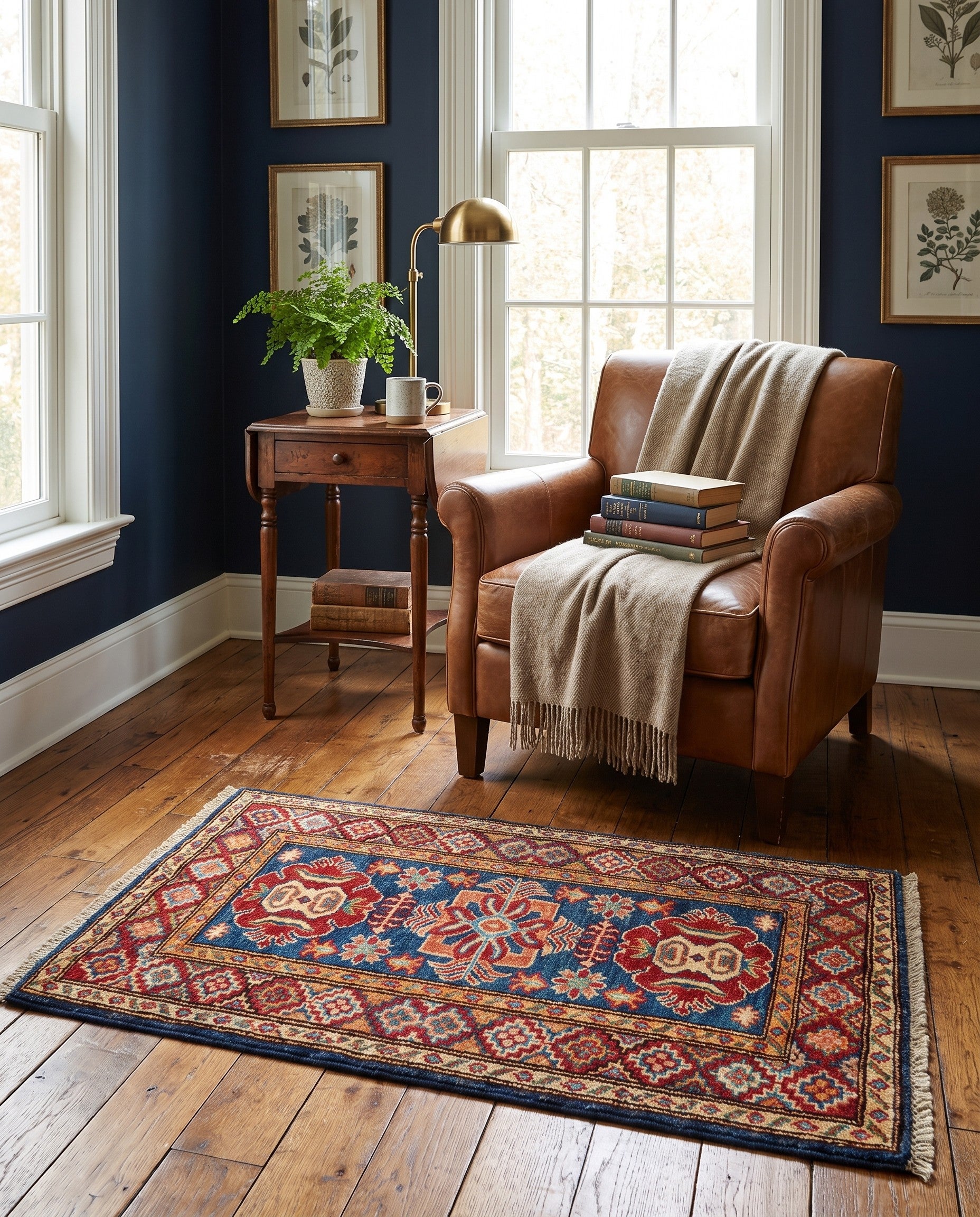1' 11 x 3' 2 Hand Knotted Kazak Rug