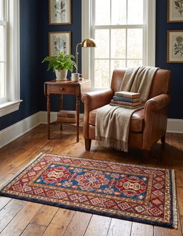1' 11 x 3' 2 Hand Knotted Kazak Rug