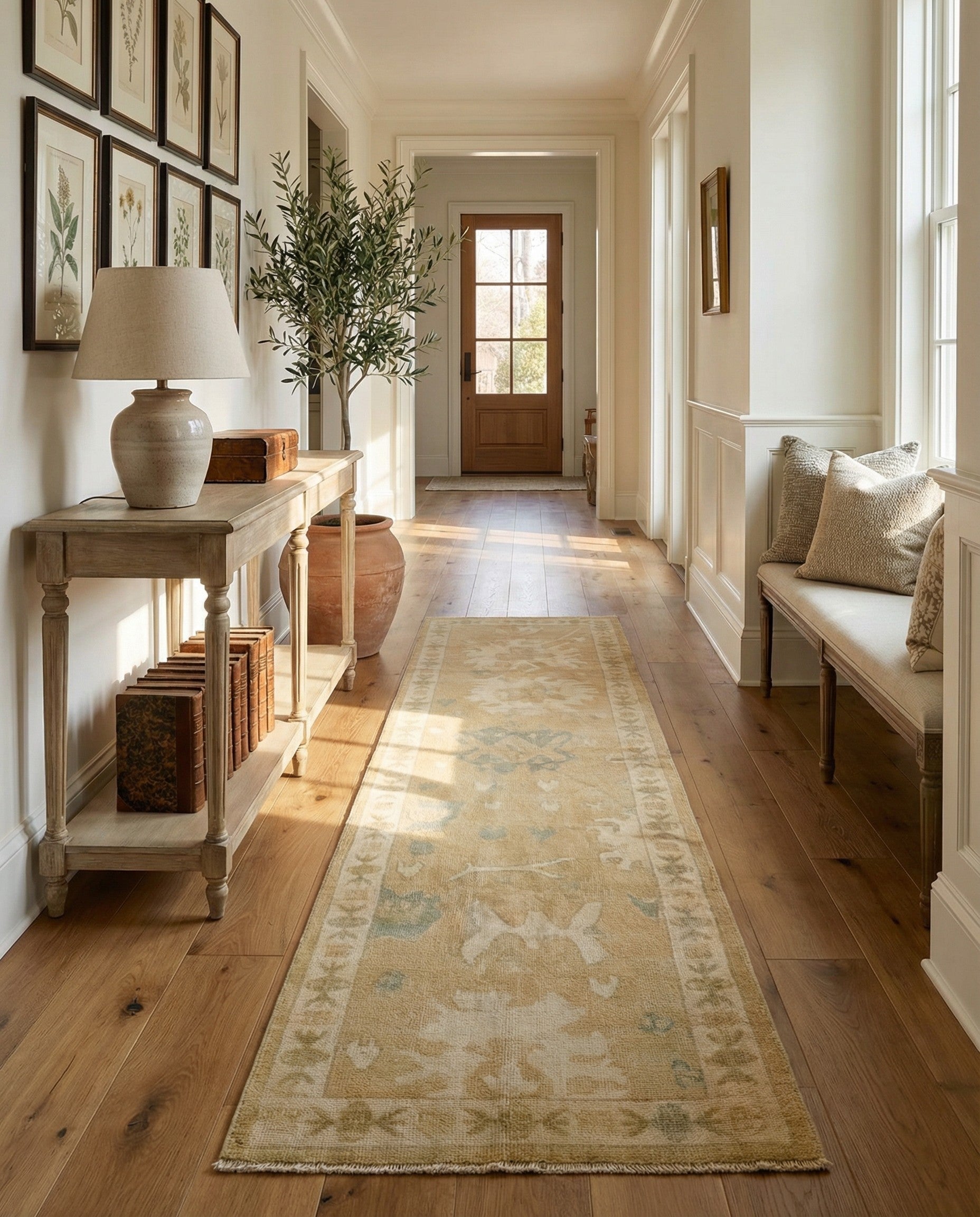 2' 9 x 10' Hand Knotted Oushak Wool Runner Rug