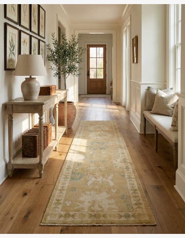 2' 9 x 10' Hand Knotted Oushak Wool Runner Rug