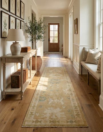 2' 9 x 10' Hand Knotted Oushak Wool Runner Rug