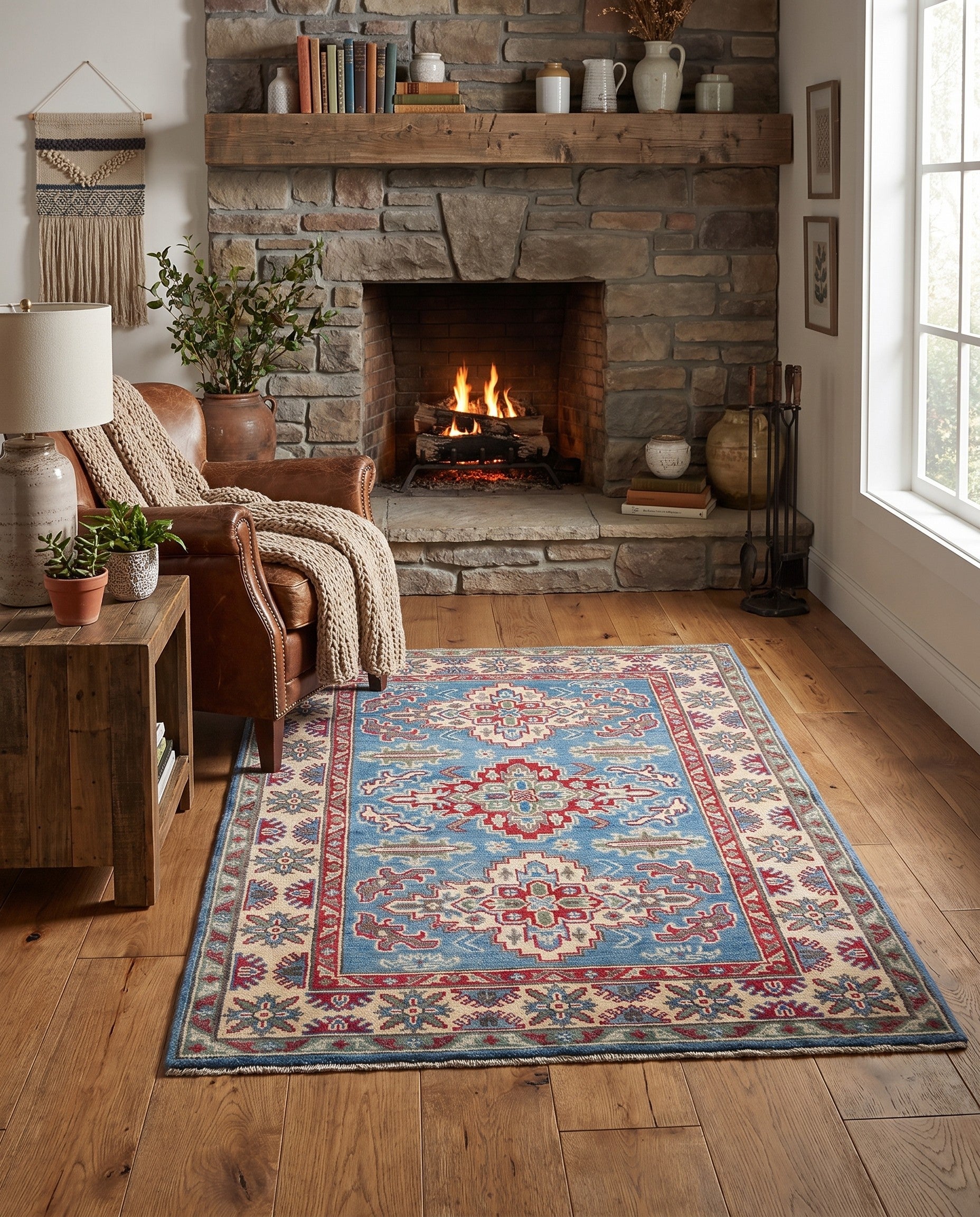3' 2 x 5' Hand Knotted Kazak Rug