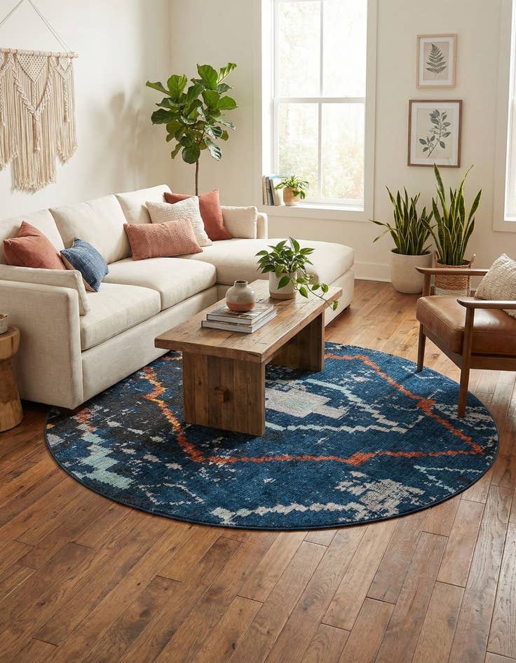 Detail image of 7' x 7' Morocco Round Rug