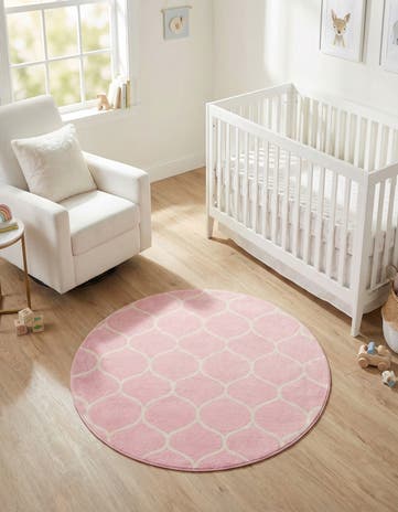 3' x 3' Lattice Frieze Round Rug