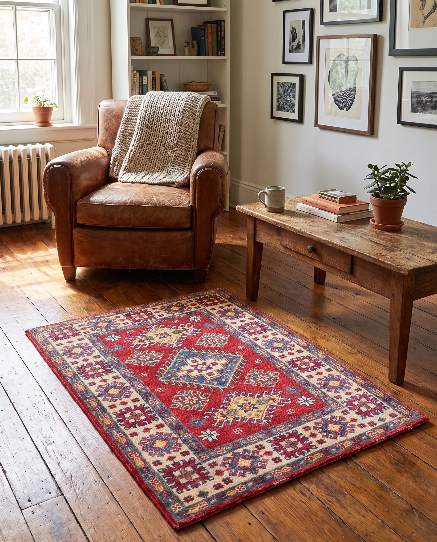 2' 9 x 4' Hand Knotted Kazak Rug