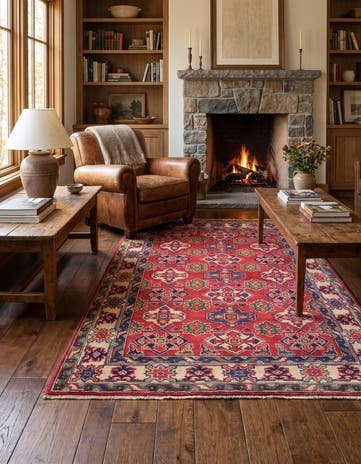 4' x 5' 10 Hand Knotted Kazak Rug