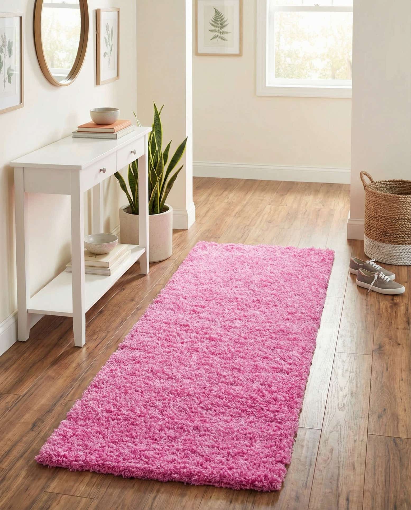 2' x 5' Solid Shag Runner Rug