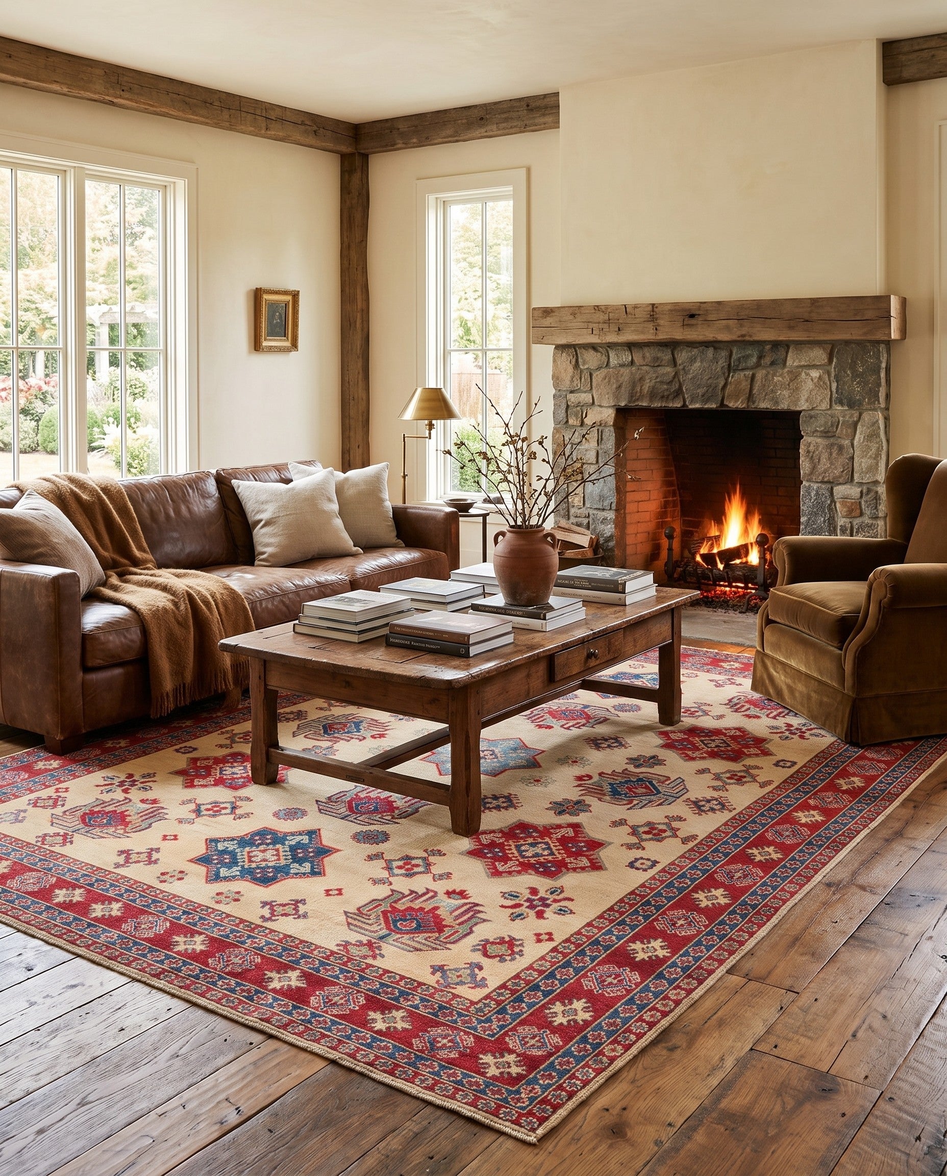 8' 1 x 9' 8 Hand Knotted Kazak Rug