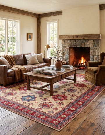 8' 1 x 9' 8 Hand Knotted Kazak Rug