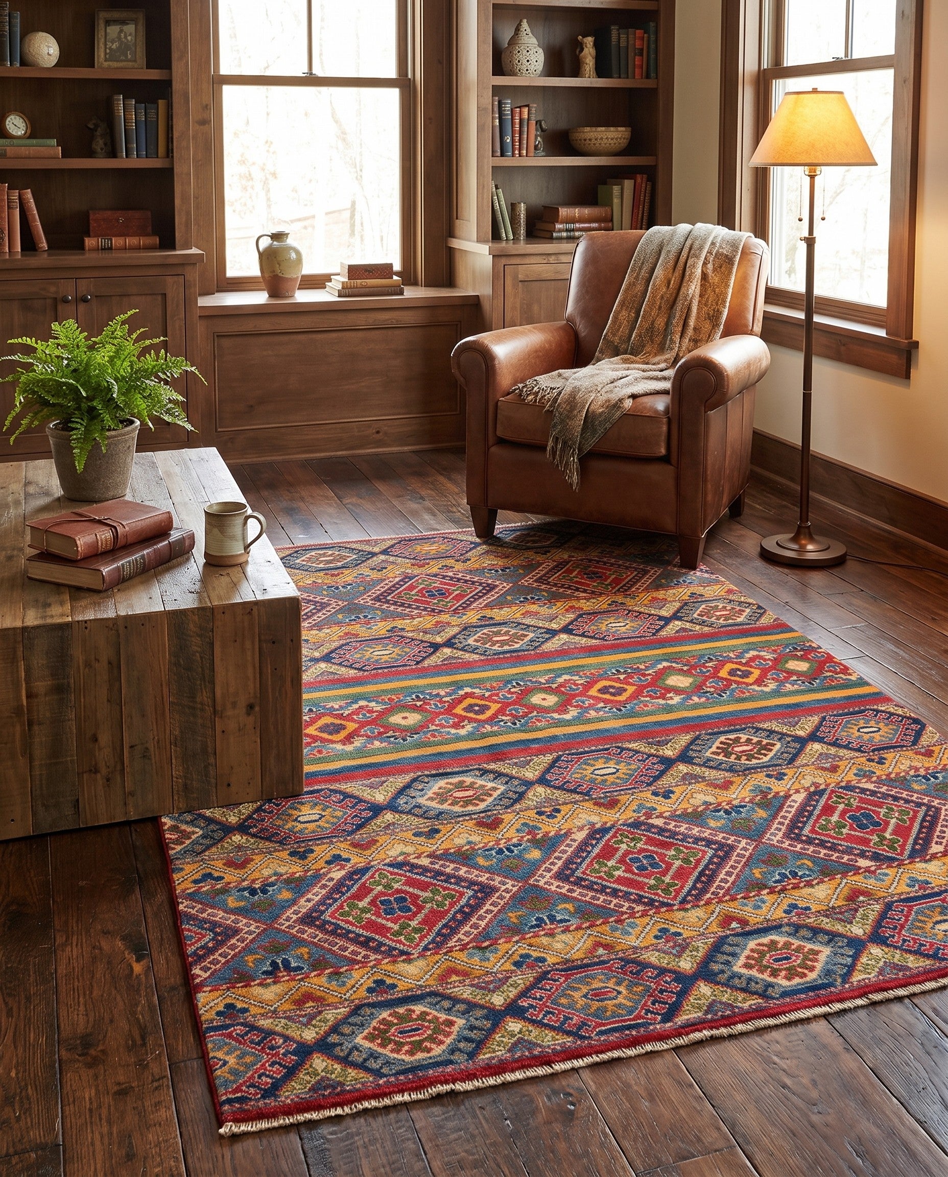 5' x 6' 7 Hand Knotted Kazak Rug