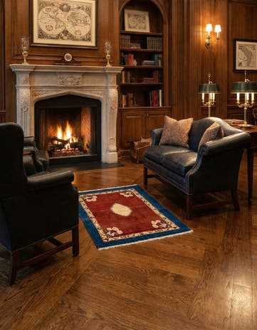 3' 7 x 4' 9 Hand Knotted Kerman Persian Wool Rug