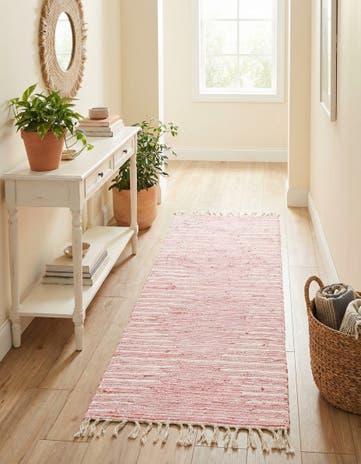 2' 2 x 6' 1 Hand Woven Chindi Cotton Runner Rug