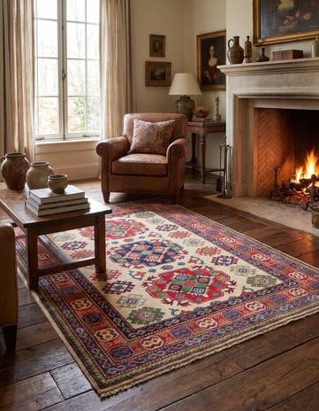4' 11 x 6' 9 Hand Knotted Kazak Rug
