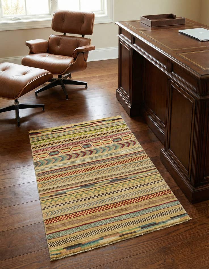 Detail image of 2' 8 x 3' 11 Hand Knotted Modern Ziegler Rug