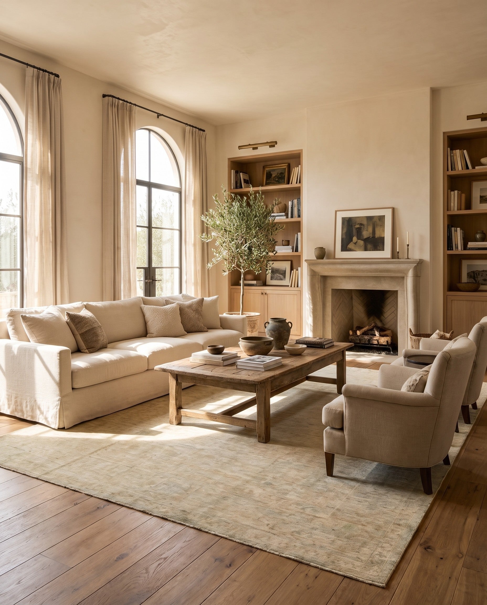 9' 10 x 13' 10 Hand Knotted Oushak Wool Rug