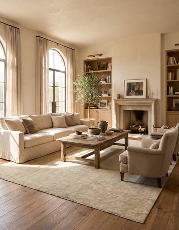9' 10 x 13' 10 Hand Knotted Oushak Wool Rug
