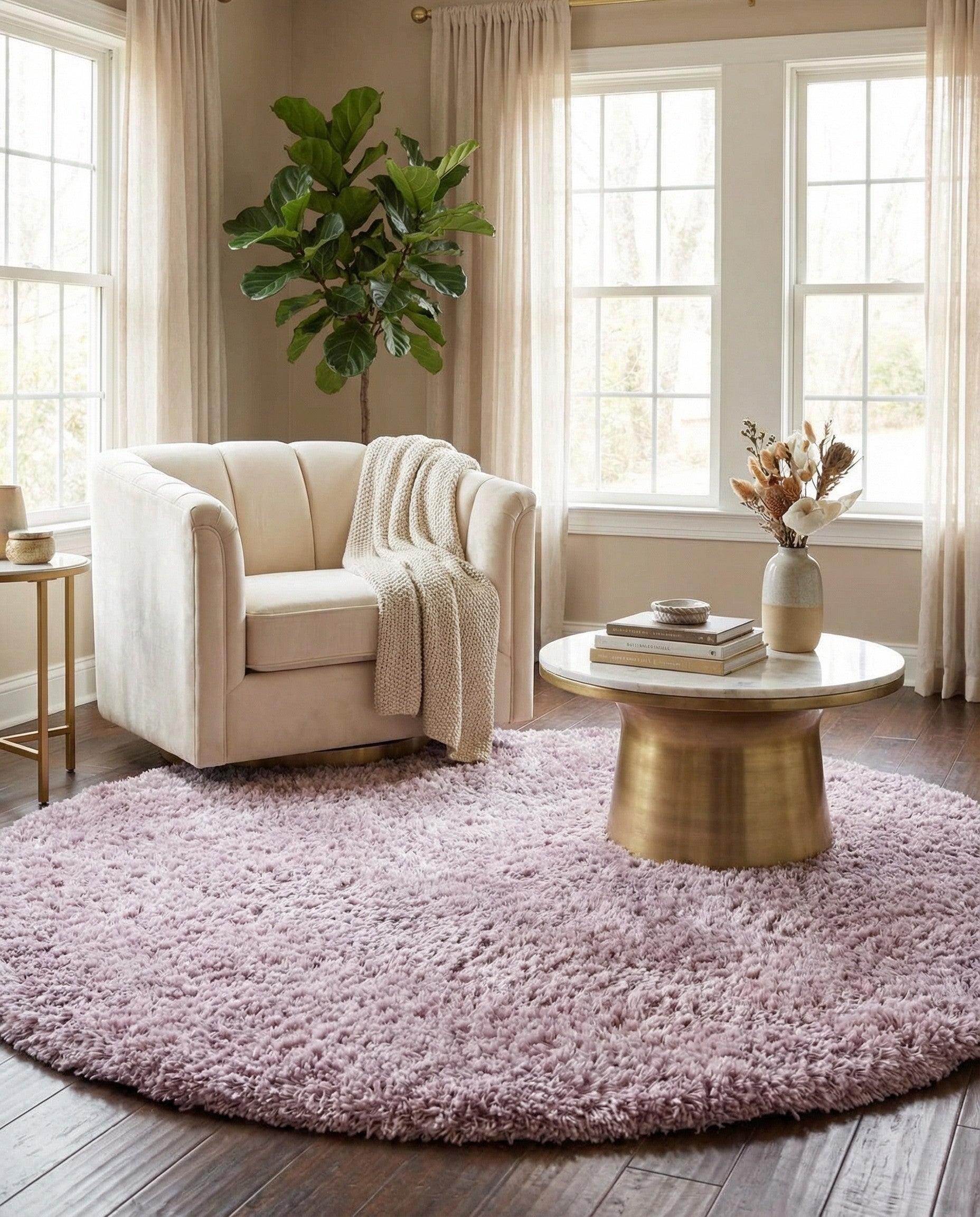 6' 7 x 6' 7 Infinity Shag Round Rug