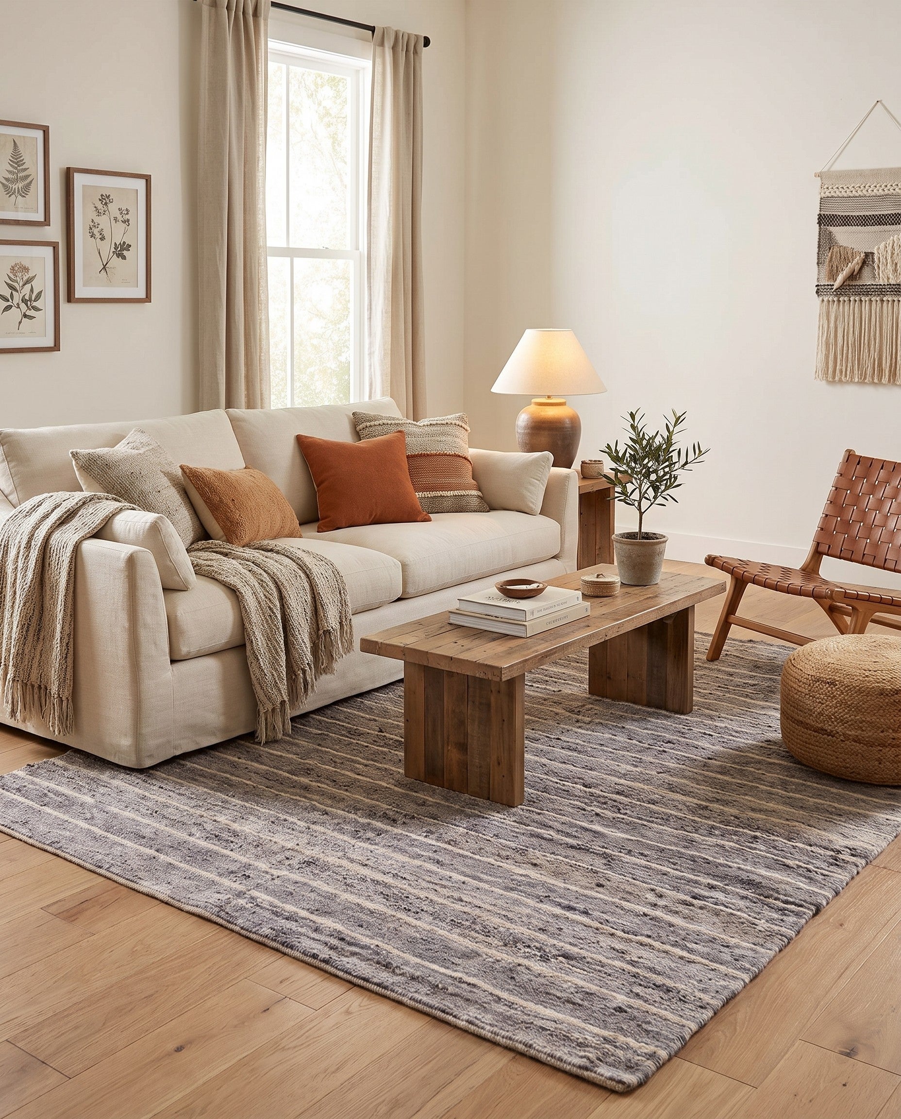 4' 9 x 6' 11 Hand Knotted Moroccan Wool Rug