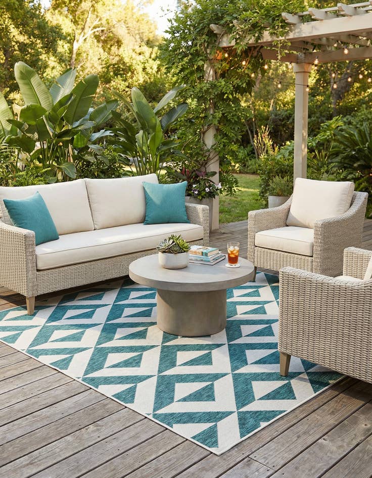 Detail image of 7' 10 x 7' 10 Washable Jill Zarin Napa Indoor / Outdoor Square Rug