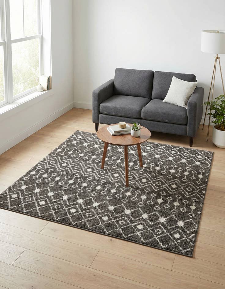 Detail image of 5' 3 x 5' 3 Moroccan Trellis Square Rug