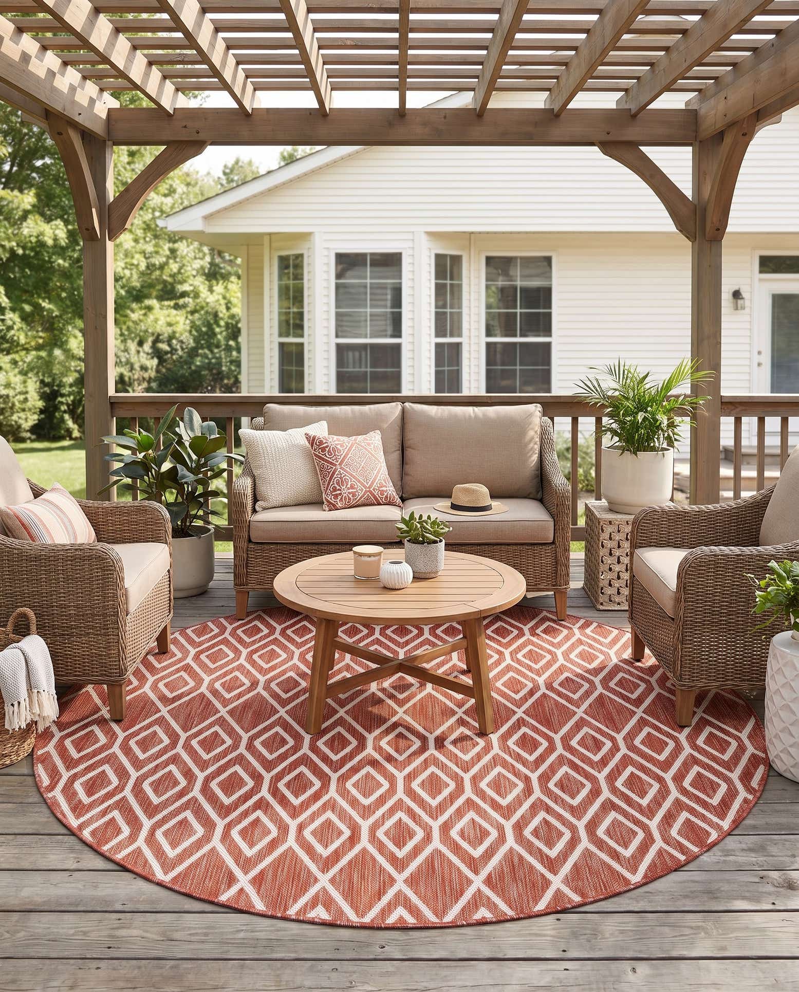 6' 7 x 6' 7 Easy-Clean Jill Zarin Turks and Caicos Indoor / Outdoor Round Rug