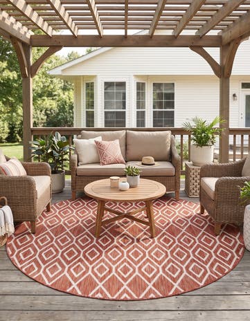 6' 7 x 6' 7 Easy-Clean Jill Zarin Turks and Caicos Indoor / Outdoor Round Rug